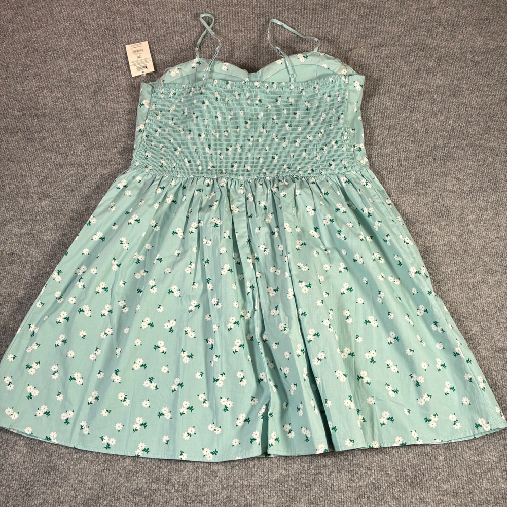No Boundaries Floral Mini Dress Womens XXXL 21 Teal Haze Sweetheart NEW NWT - Picture 5 of 9